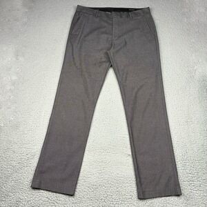 Bonobos Tuesday Chino Pants Men's 34x32 Slim Gray Micro Check Dress Casual